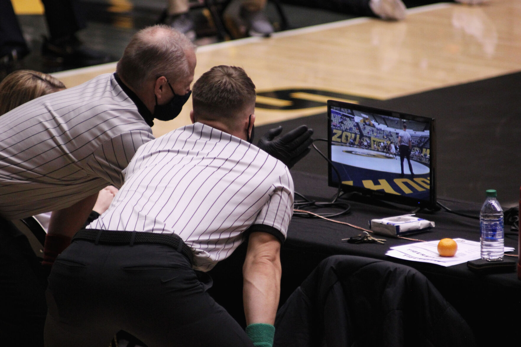 Referees look back at wrestling footage